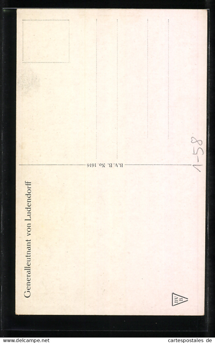 Künstler-AK Portrait Von Erich Ludendorff In Uniform Im Halbprofil  - Personnages Historiques