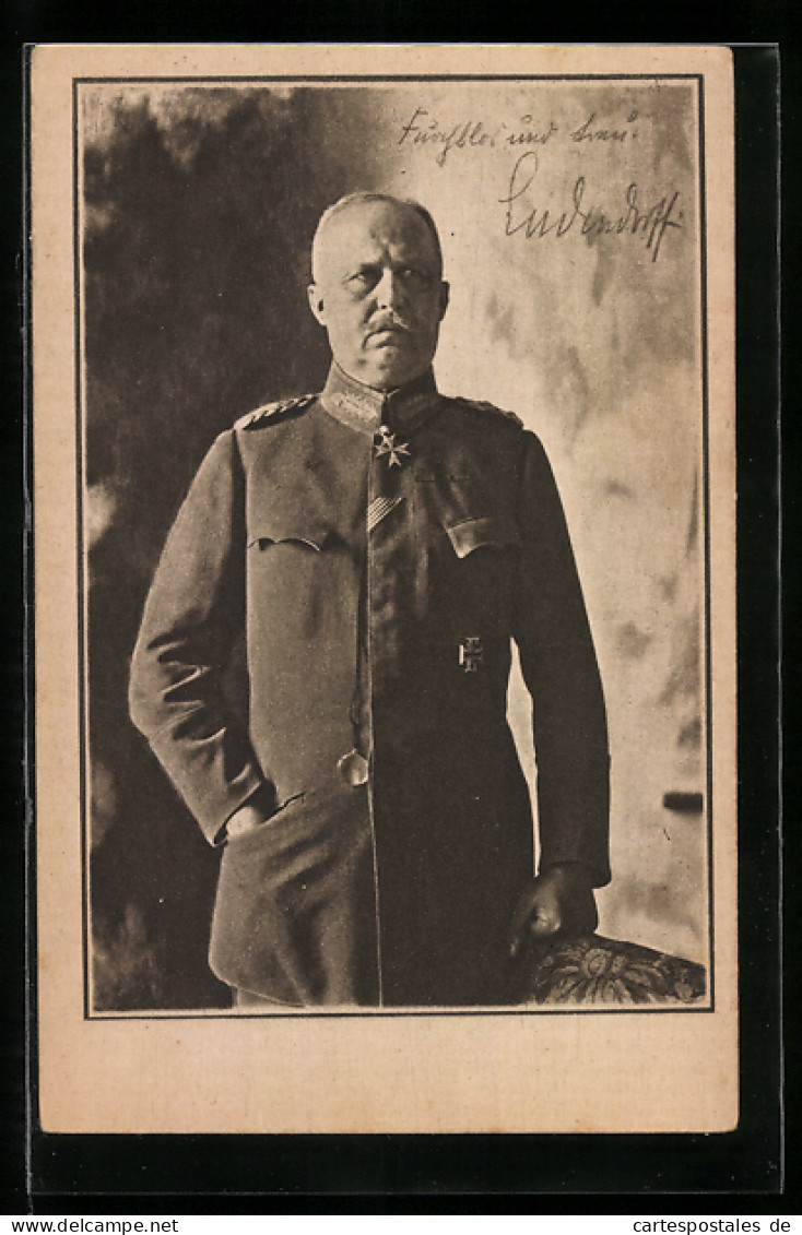 AK Erich Ludendorff Mit Uniform Und Eisernem Kreuz  - Personnages Historiques