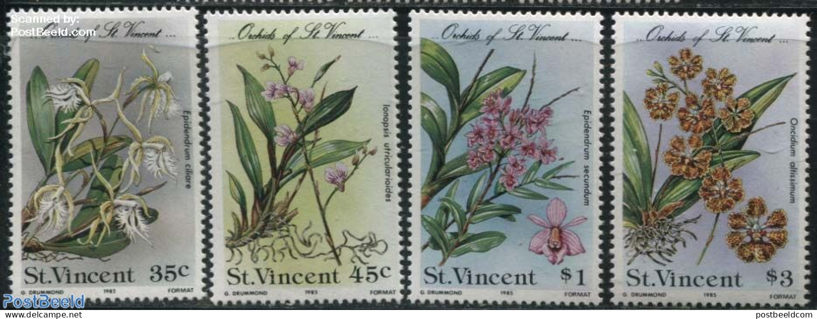 Saint Vincent 1985 Orchids 4v, Mint NH, Nature - Flowers & Plants - Orchids - St.Vincent (1979-...)