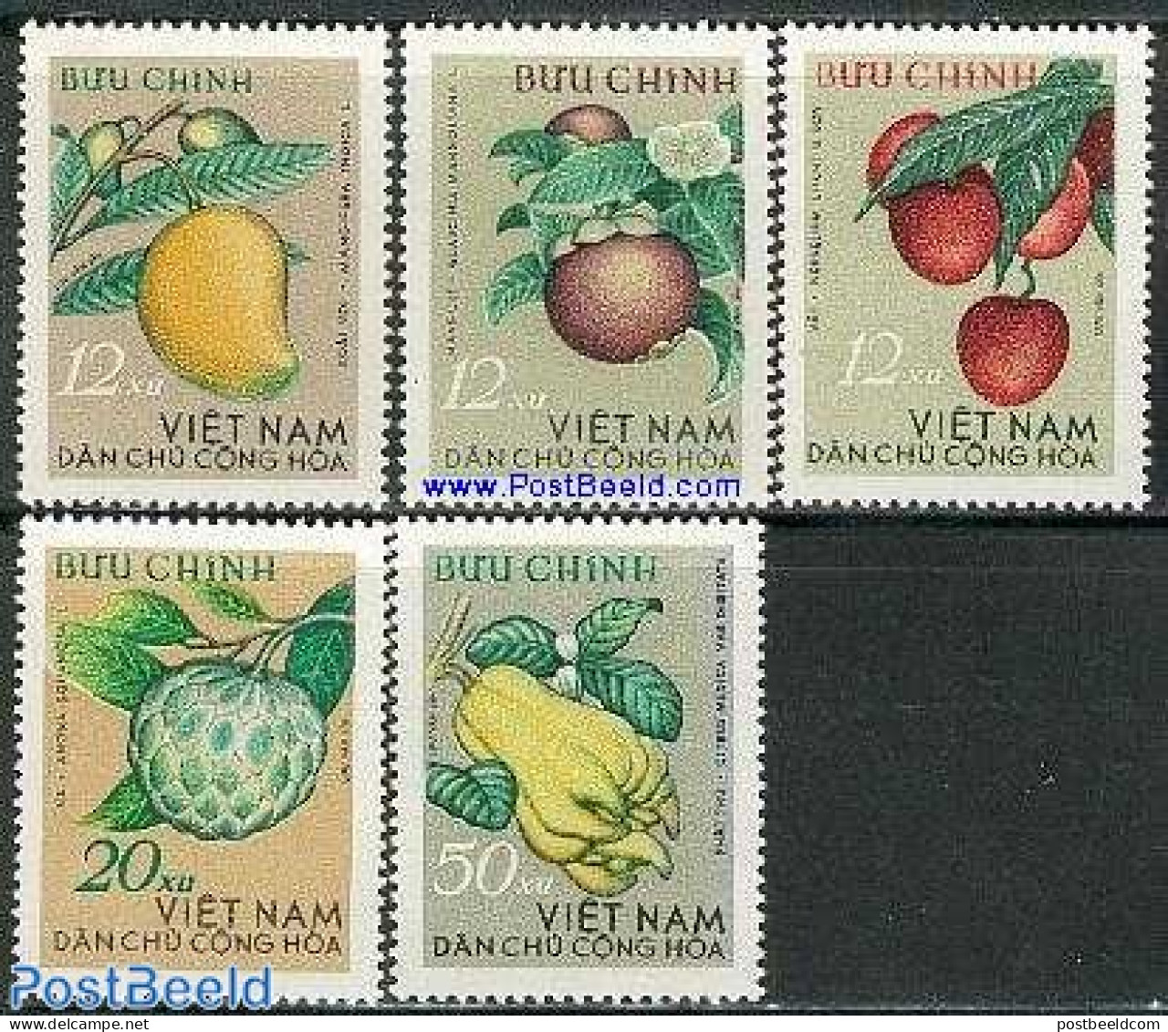 Vietnam 1964 Tropical Fruit 5v, Mint NH, Nature - Fruit - Fruit