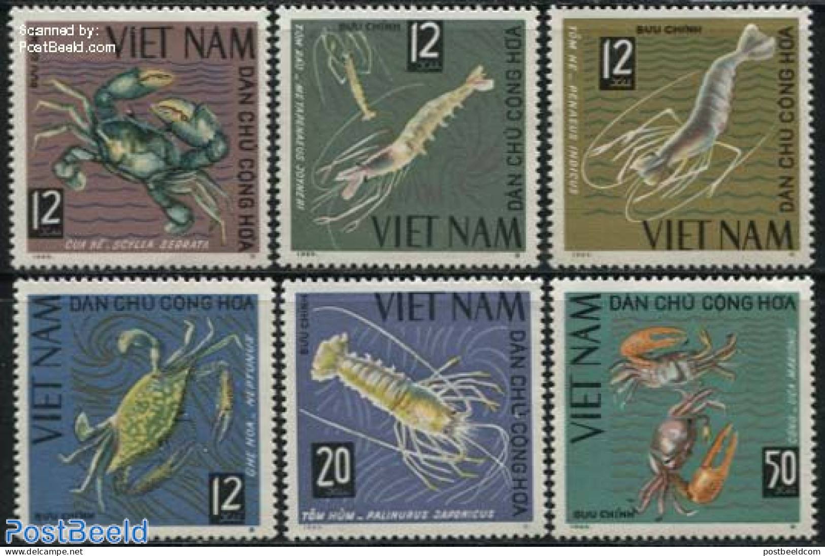 Vietnam 1965 Crabs, Lobsters 6v, Mint NH, Nature - Shells & Crustaceans - Crabs And Lobsters - Marine Life