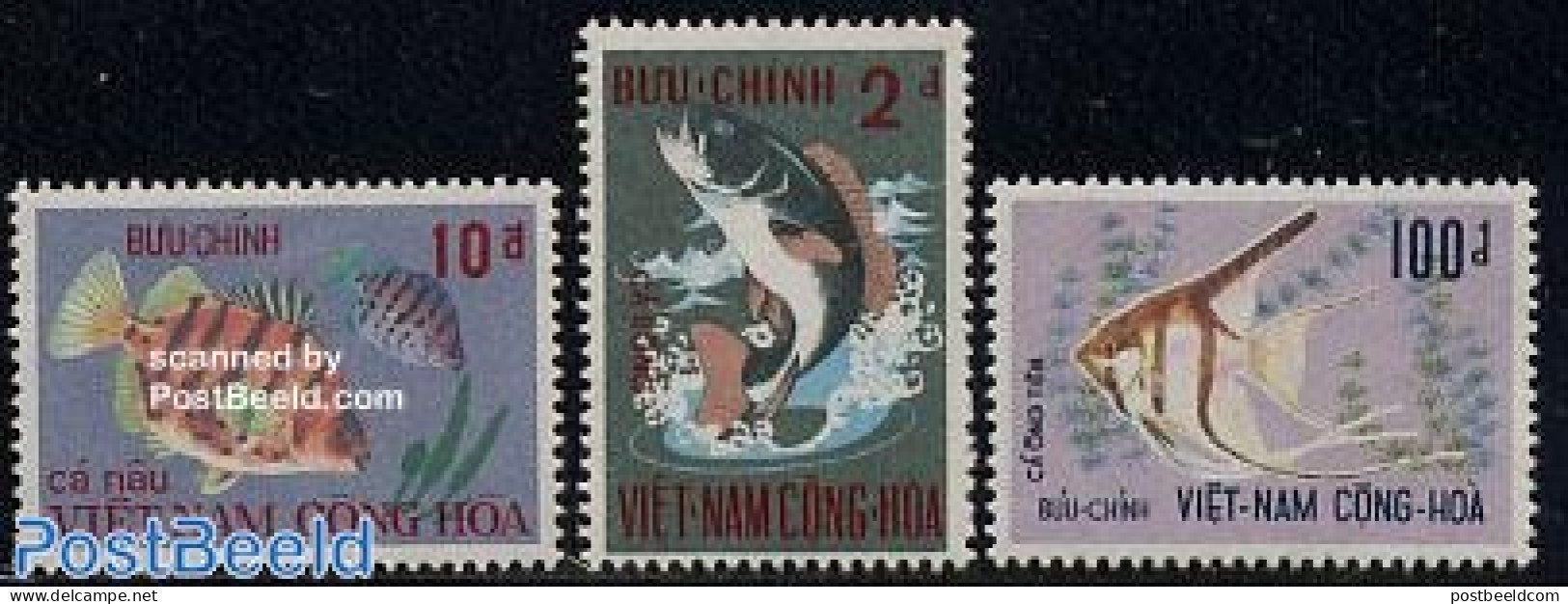 Vietnam, South 1971 Marine Life 3v, Mint NH, Nature - Fish - Poissons