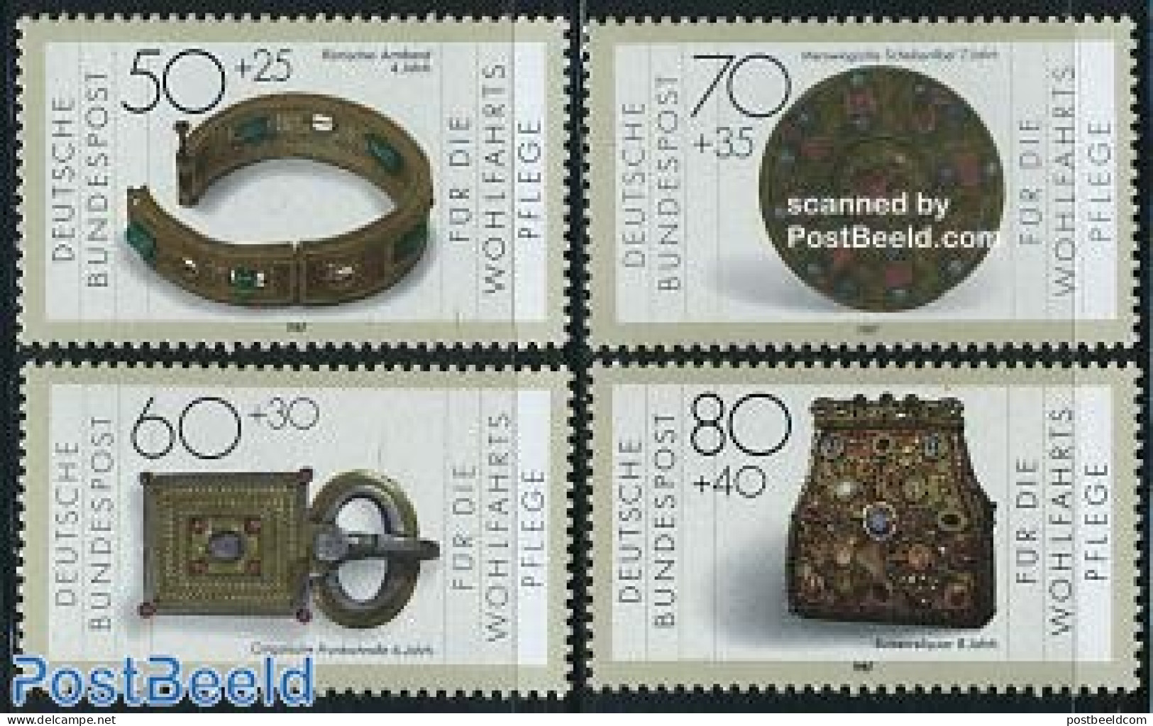 Germany, Federal Republic 1987 Welfare, Art Objects 4v, Mint NH, Art - Art & Antique Objects - Unused Stamps