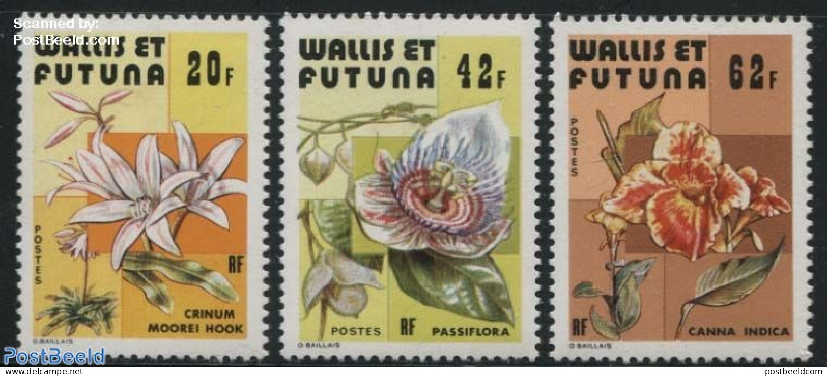 Wallis & Futuna 1979 Flowers 3v, Mint NH, Nature - Flowers & Plants - Other & Unclassified