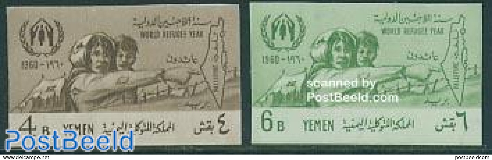 Yemen, Arab Republic 1960 World Refugees 2v Imperforated, Mint NH, History - Various - Refugees - Int. Year Of Refugee.. - Refugees