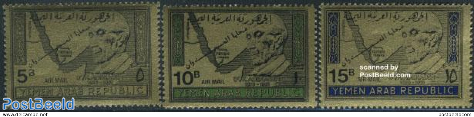 Yemen, Arab Republic 1968 Refugees 3v (gold), Mint NH, History - Various - Germans - Refugees - Maps - Réfugiés