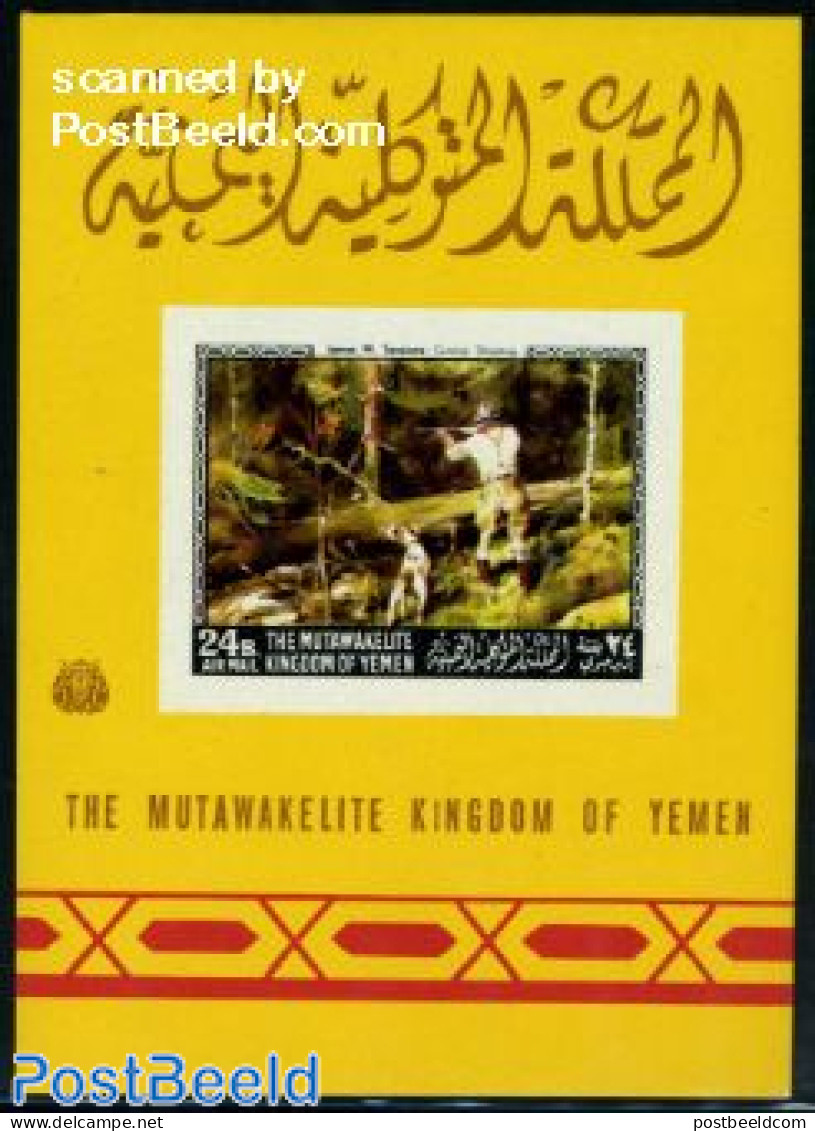 Yemen, Kingdom 1968 Paintings S/s Imperforated, Mint NH, Nature - Dogs - Art - Paintings - Sonstige & Ohne Zuordnung