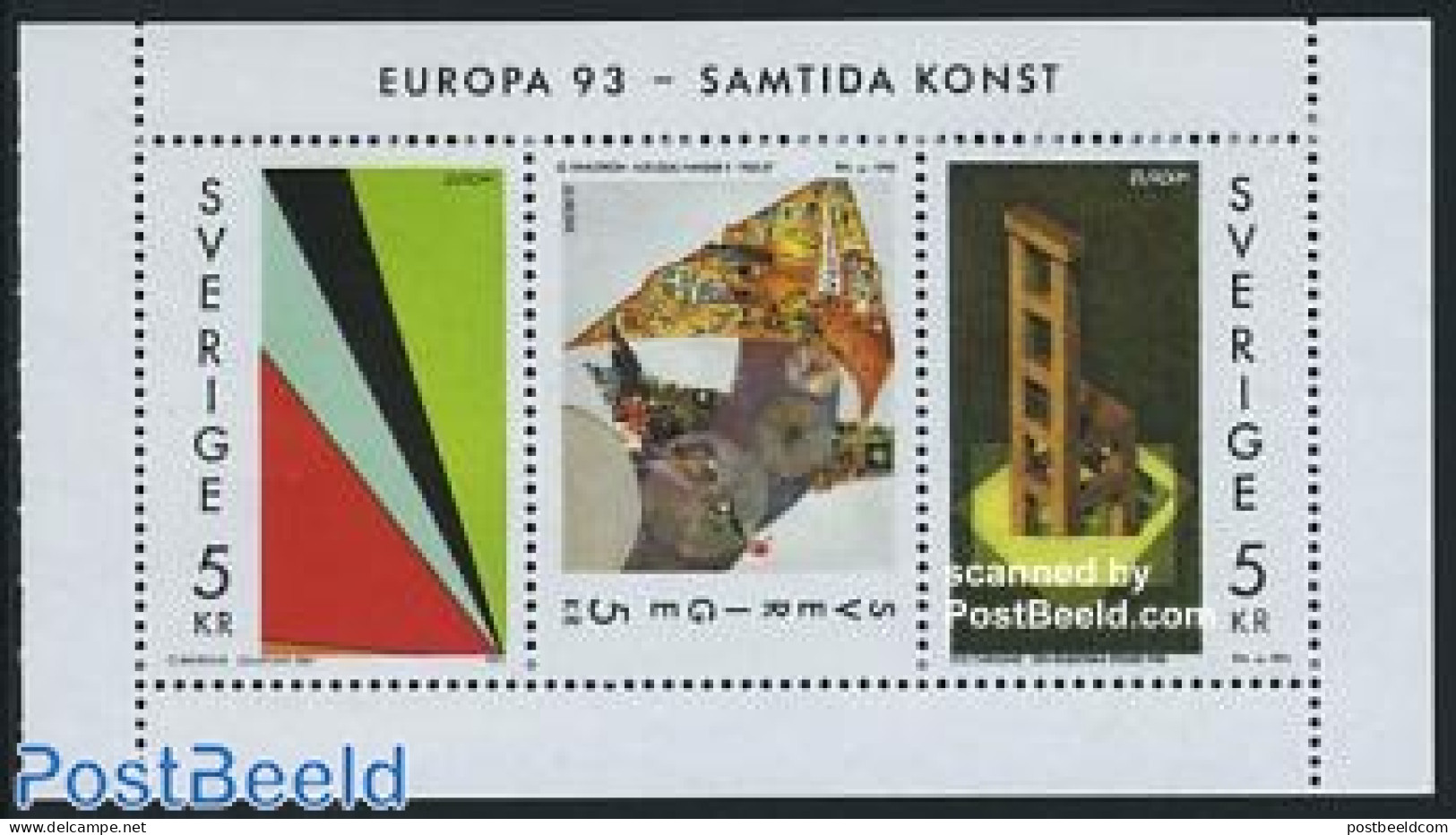 Sweden 1993 Europa, Modern Art 3v [::], Mint NH, History - Europa (cept) - Art - Modern Art (1850-present) - Unused Stamps