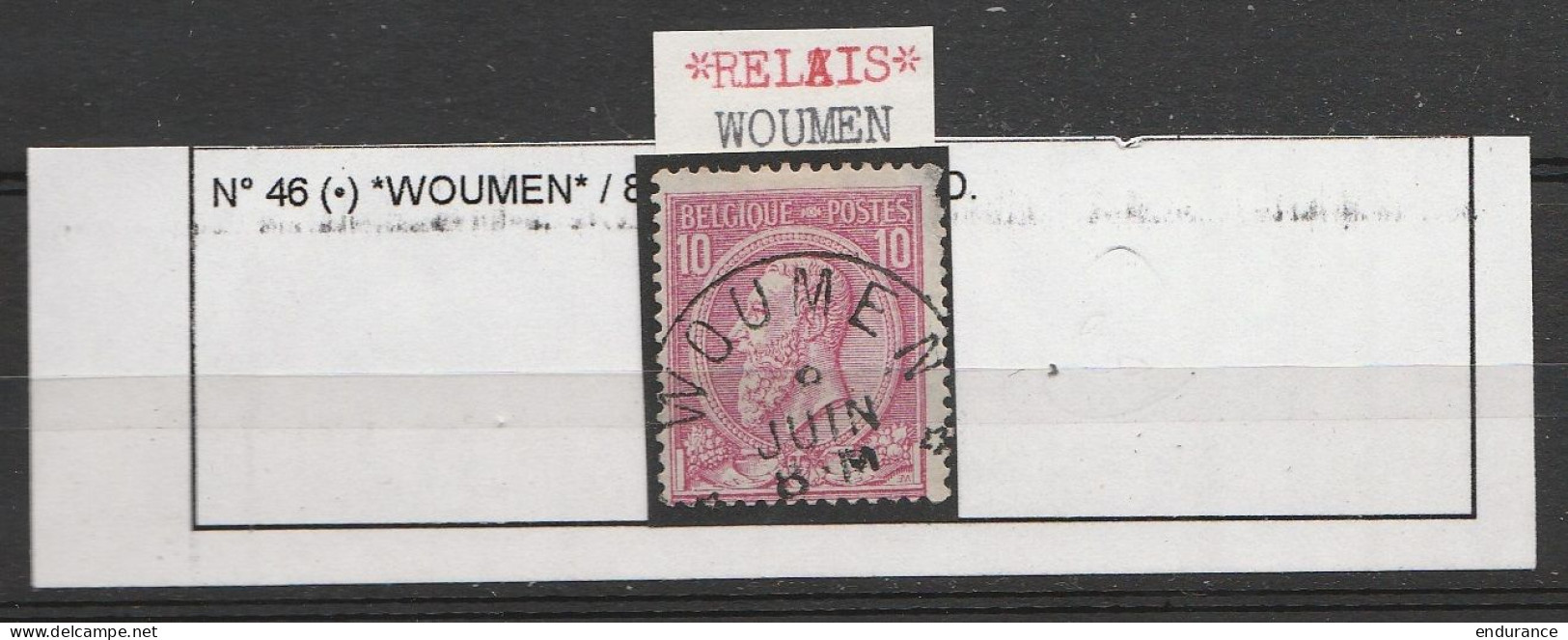 Belgique - N°46 Obl. Relais "*WOUMEN*" - 1884-1891 Leopoldo II