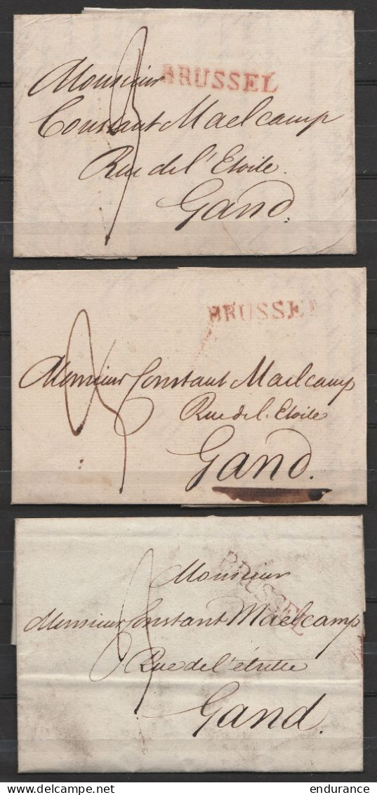 Lot De 6 Lettres Datées Entre 1812 Et 1818 De BRUXELLES - Voir Griffes "BRUSSEL" & "BRUXELLES" - Voir Scans - 1815-1830 (Holländische Periode)