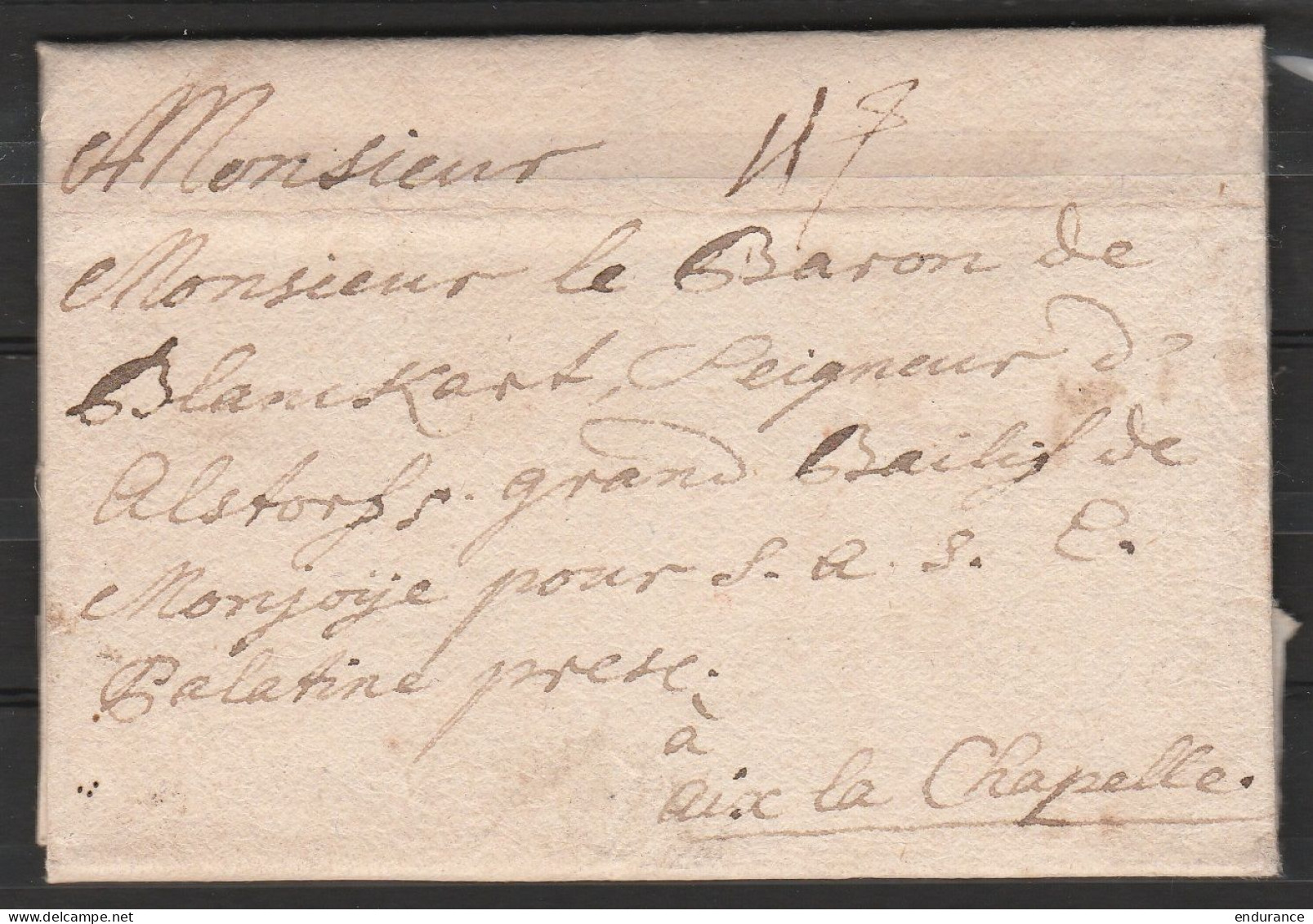 L. En Allemand Datée 28 Avril 1735 De WETZLAR Pour Baron De Blanckart Bailli De Montjoie à AIX-LA-CHAPELLE - 1714-1794 (Pays-Bas Autrichiens)