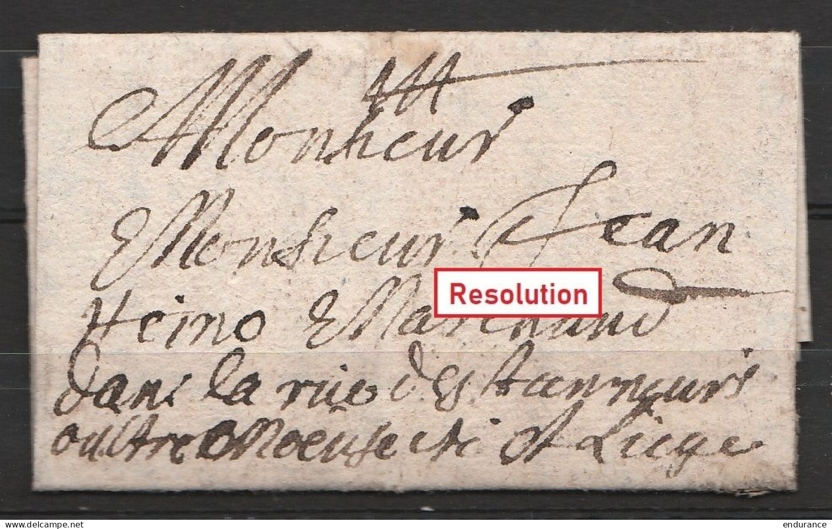 L. Datée 28 Février 1679 De BOUILLON Pour "marchand Dans La Rue" à LIEGE (superbe) - 1621-1713 (Spanische Niederlande)