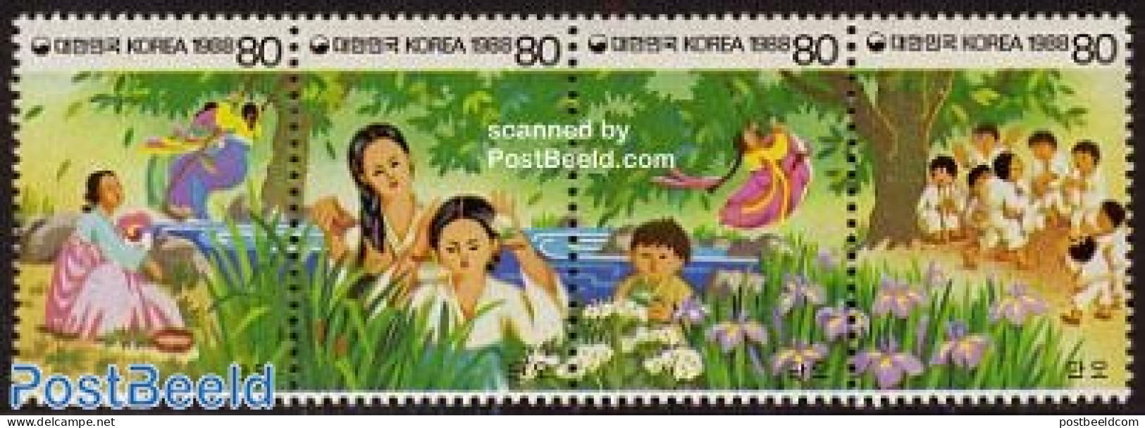 Korea, South 1988 Folklore 4v [:::], Mint NH, Various - Folklore - Corée Du Sud