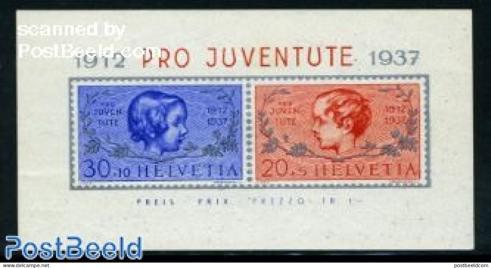 Switzerland 1937 Pro Juventute S/s, Mint NH - Ungebraucht