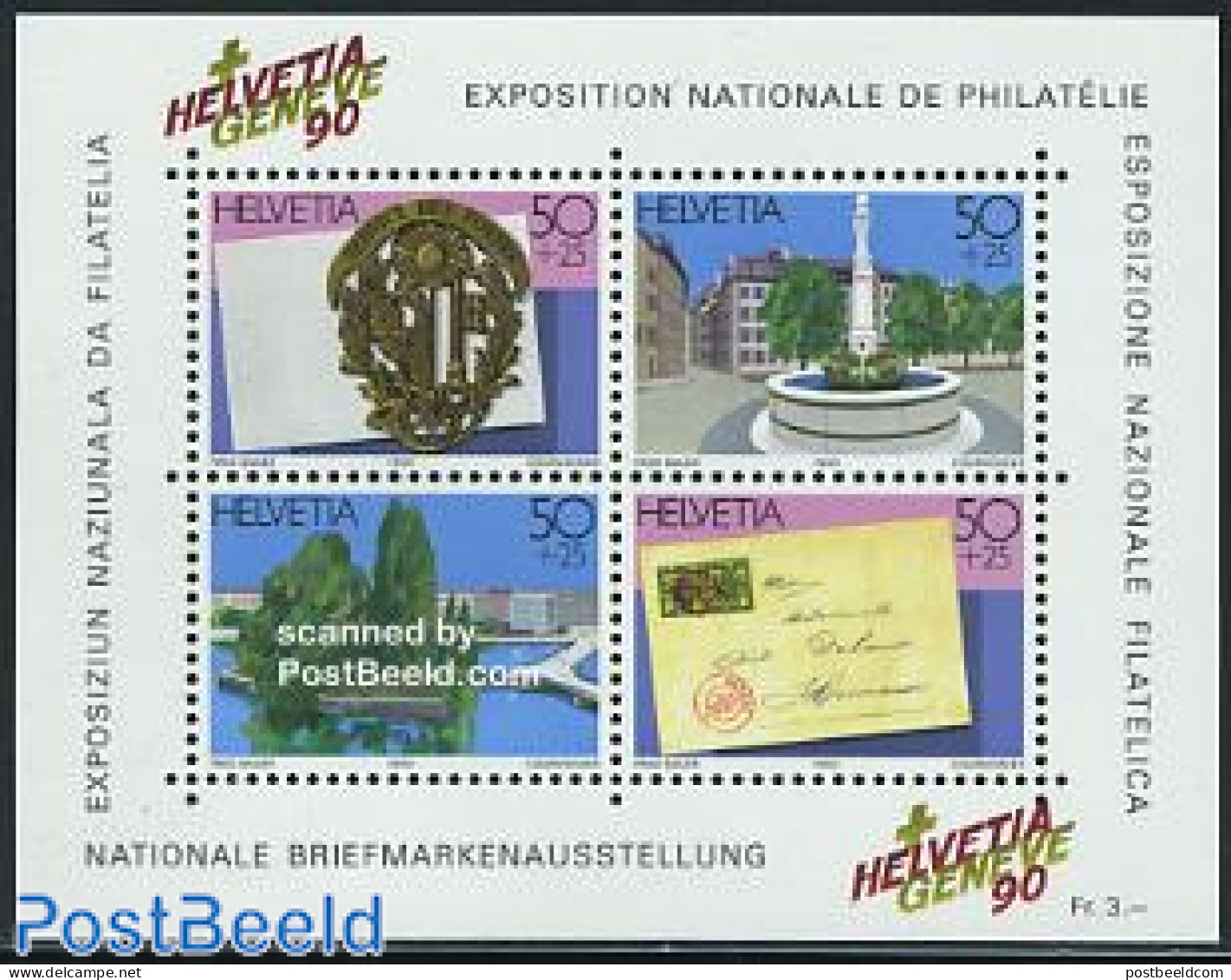 Switzerland 1990 GENEVE 90 Stamp Exposition S/s, Mint NH, Philately - Post - Stamps On Stamps - Art - Bridges And Tunn.. - Unused Stamps