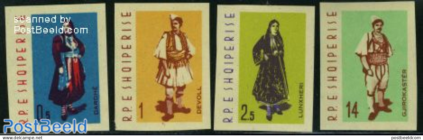 Albania 1962 Costumes 4v Imperforated, Mint NH, Various - Costumes - Costumes