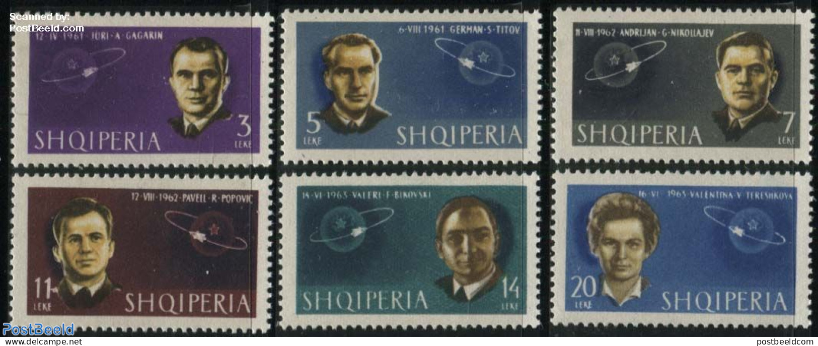 Albania 1963 Cosmonauts 6v, Mint NH, Science - Transport - Astronomy - Space Exploration - Astrology