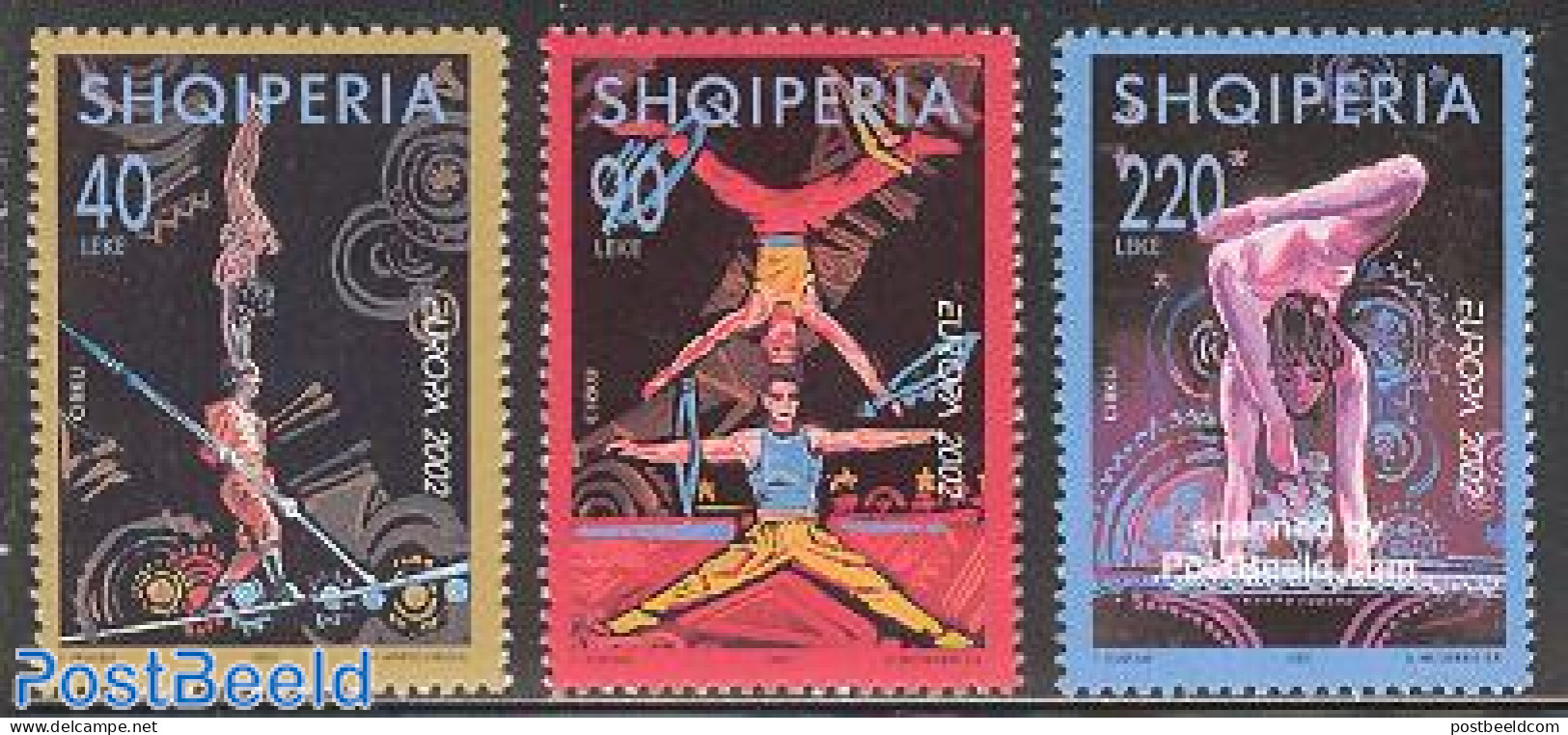 Albania 2002 Europa, Circus 3v, Mint NH, History - Performance Art - Europa (cept) - Circus - Circus