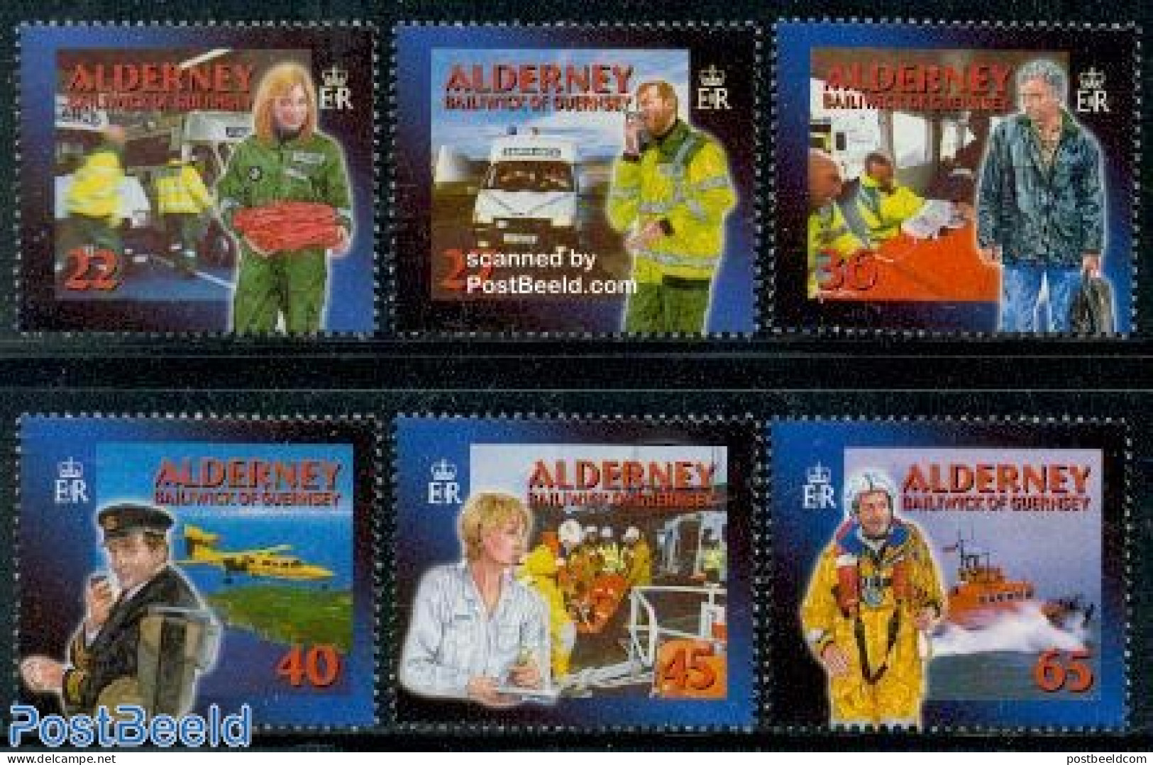 Alderney 2002 Community Services 6v, Mint NH, Health - Transport - Health - Automobiles - Aircraft & Aviation - Ships .. - Voitures