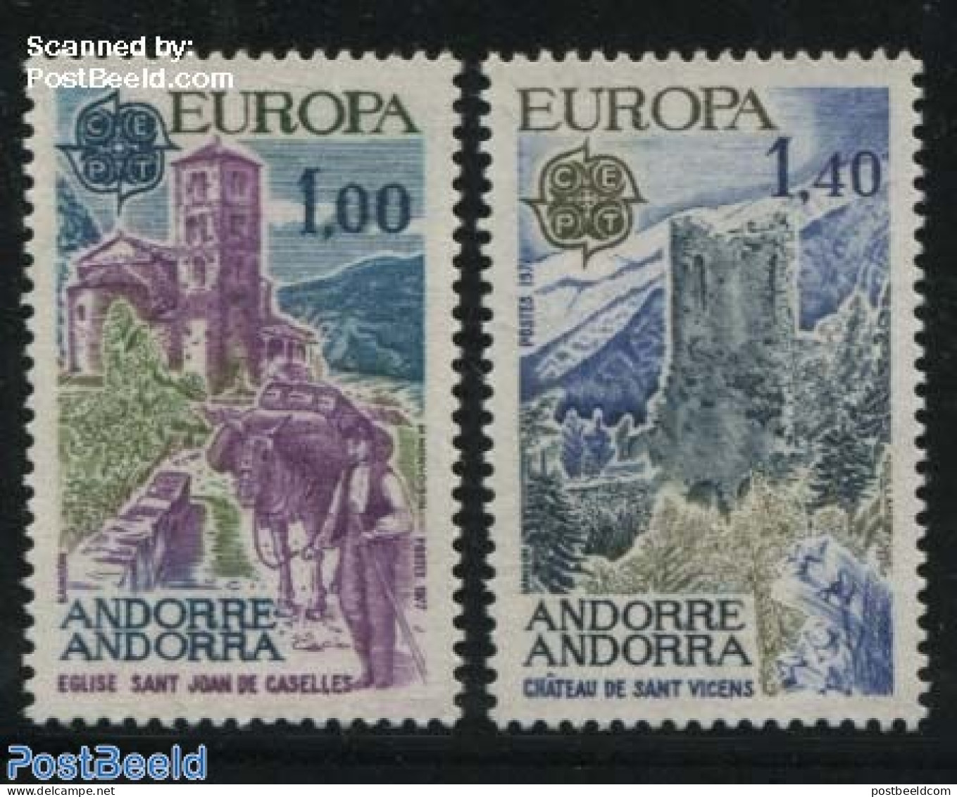 Andorra, French Post 1977 Europa CEPT 2v, Mint NH, History - Religion - Europa (cept) - Churches, Temples, Mosques, Sy.. - Unused Stamps