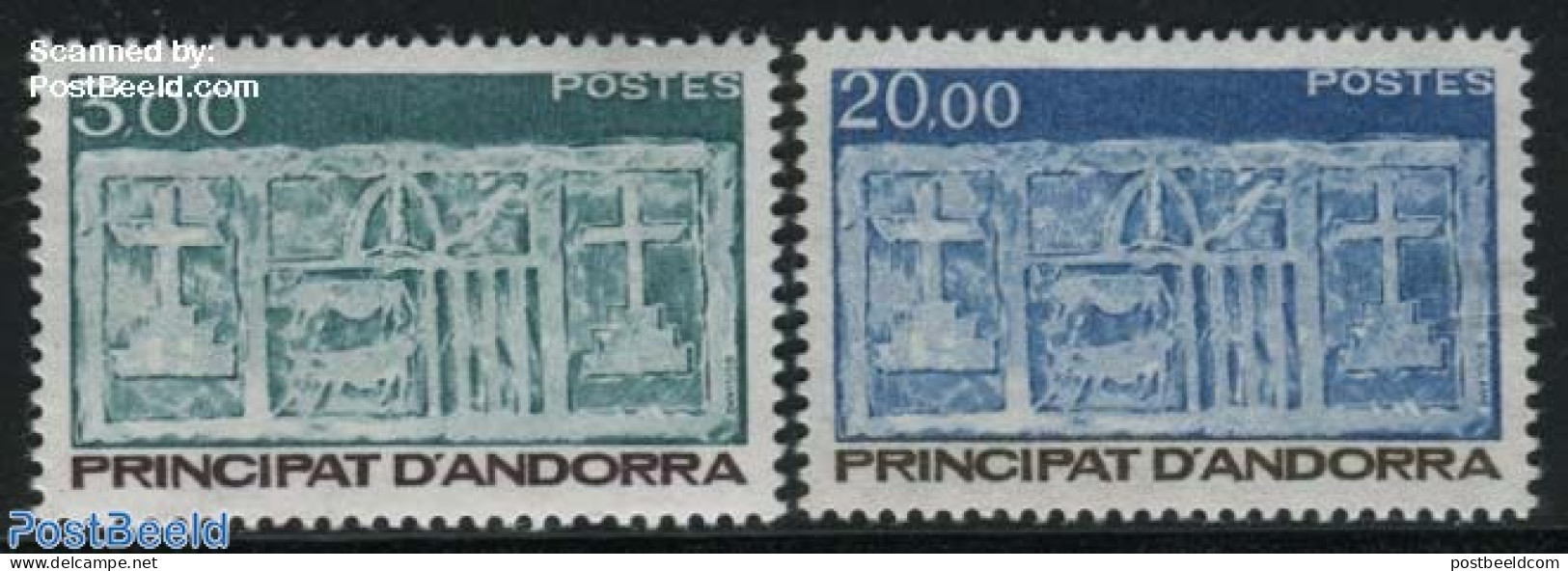 Andorra, French Post 1984 Definitives, Coat Of Arms 2v, Mint NH, History - Coat Of Arms - Neufs