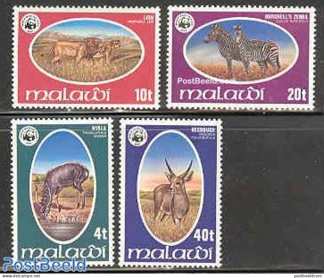 Malawi 1978 WWF, Animals 4v, Mint NH, Nature - Animals (others & Mixed) - Cat Family - World Wildlife Fund (WWF) - Zebra - Malawi (1964-...)
