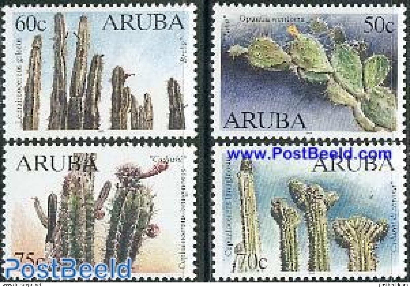 Aruba 1999 Cacti 4v, Mint NH, Nature - Cacti - Flowers & Plants - Cactus