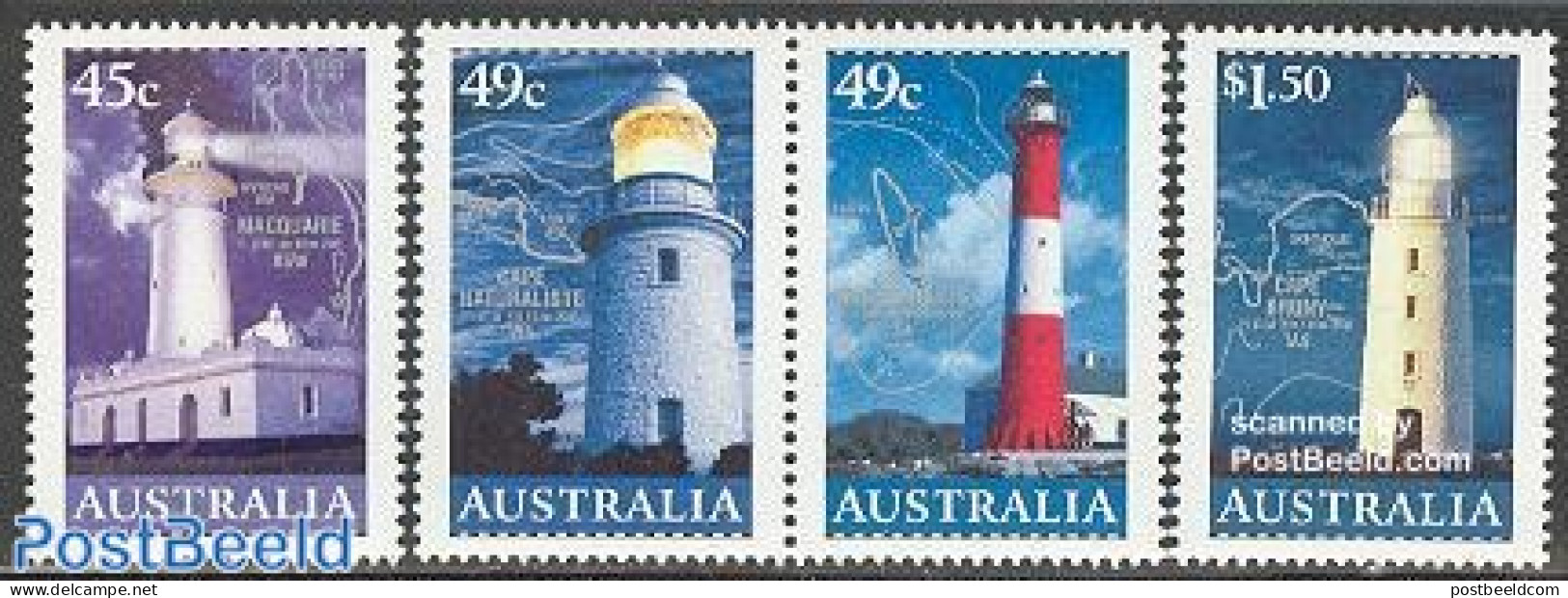 Australia 2002 Lighthouses 4v [:][][], Mint NH, Various - Lighthouses & Safety At Sea - Maps - Neufs