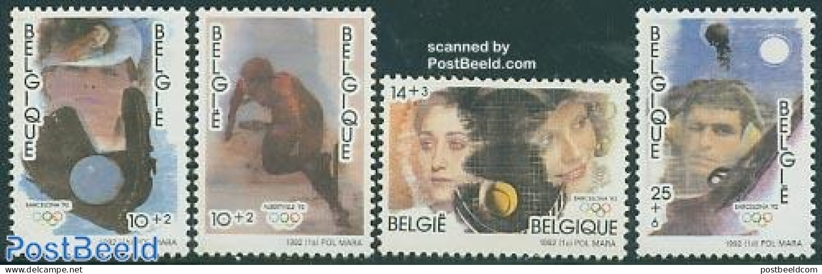 Belgium 1992 Olympic Games 4v, Mint NH, Sport - Baseball - Olympic Games - Sport (other And Mixed) - Tennis - Neufs