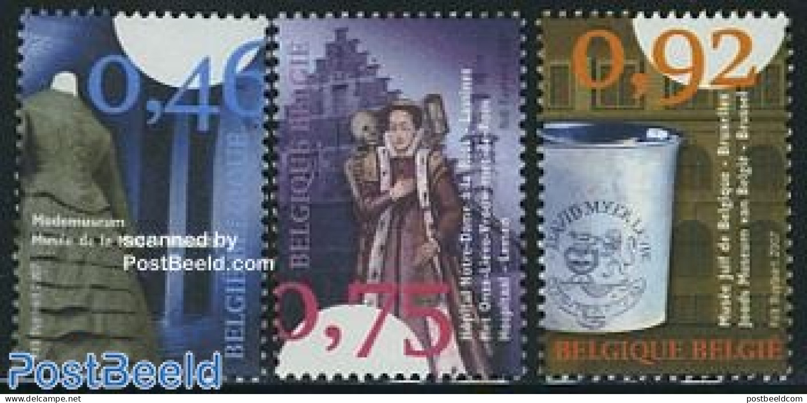 Belgium 2007 Small Museums (fashion,jewish,hospital Lessons) 3v, Mint NH, Health - Religion - Health - Judaica - Art -.. - Unused Stamps
