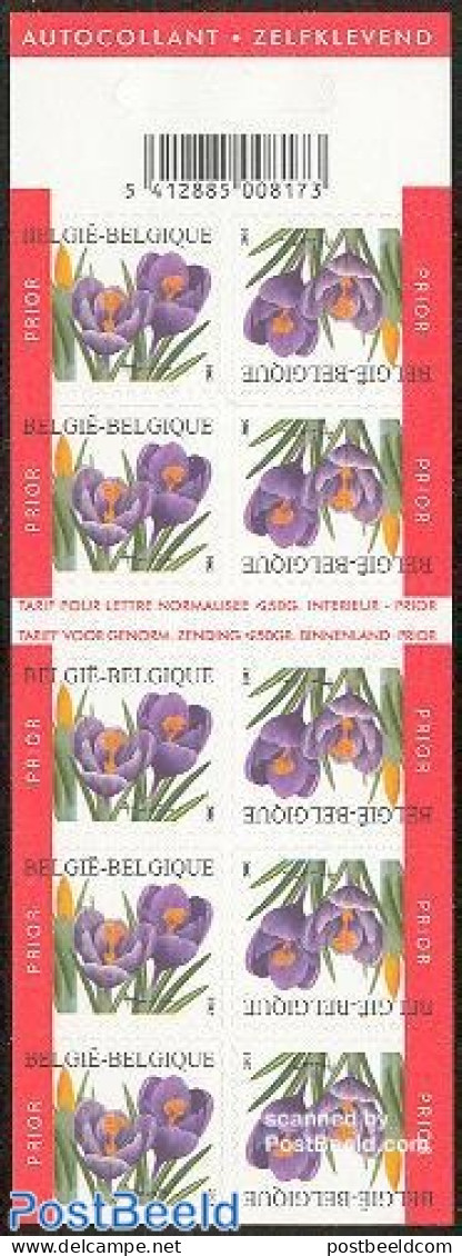 Belgium 2002 Crocus Stamp Booklet, Mint NH, Nature - Flowers & Plants - Stamp Booklets - Ungebraucht