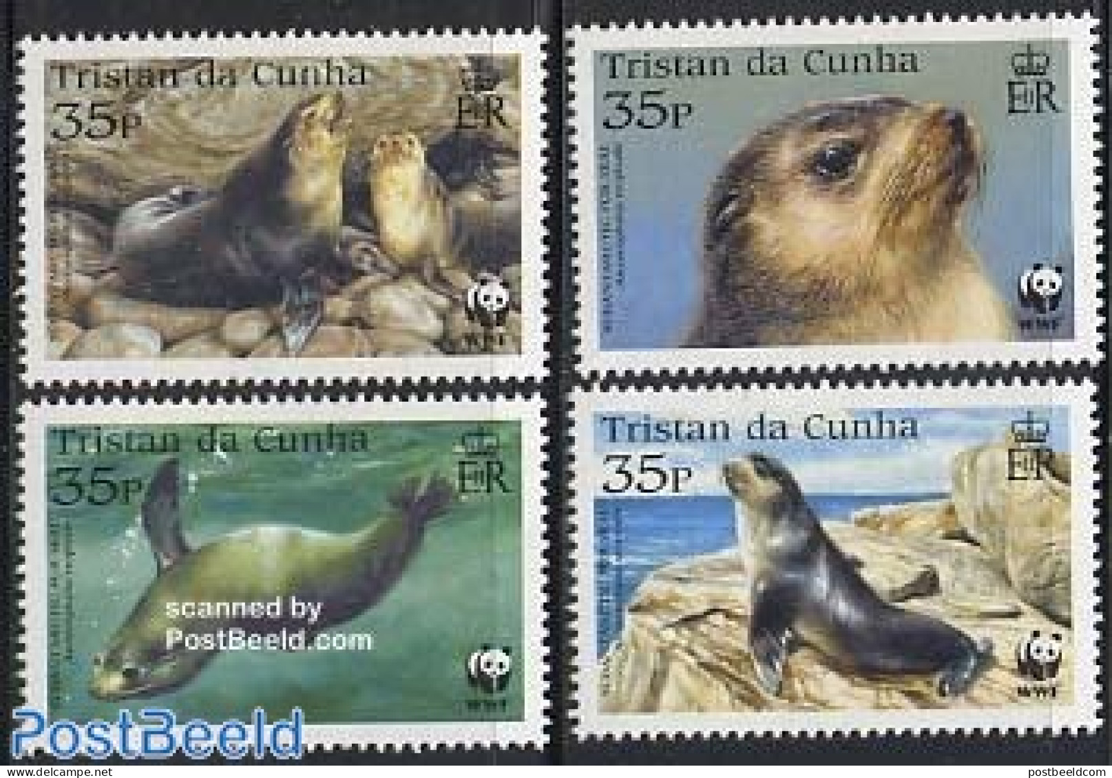 Tristan Da Cunha 2004 WWF, Fur Seals 4v, Mint NH, Nature - Sea Mammals - World Wildlife Fund (WWF) - Tristan Da Cunha