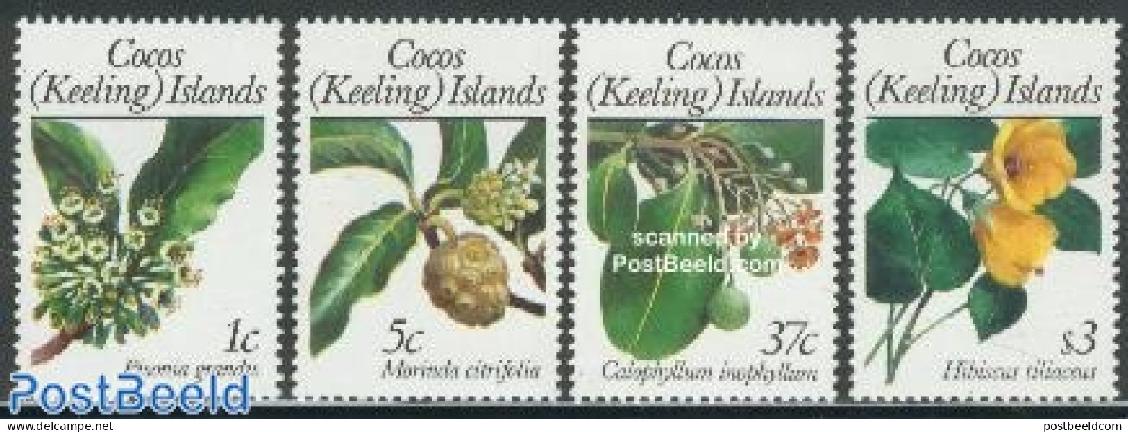Cocos Islands 1988 Flowers 4v, Mint NH, Nature - Flowers & Plants - Cocoseilanden