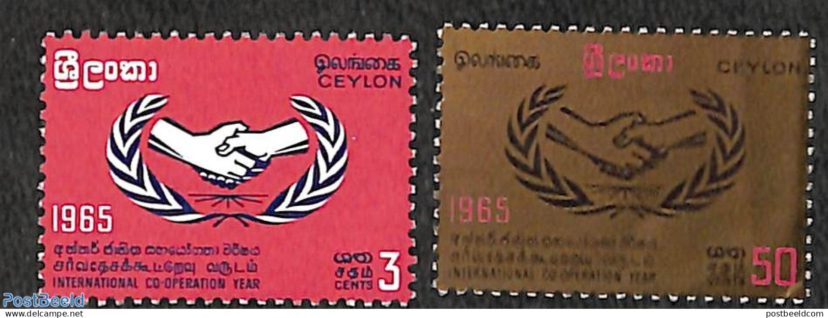 Sri Lanka (Ceylon) 1965 Int. Co-operation 2v, Mint NH, History - United Nations - Sri Lanka (Ceylon) (1948-...)