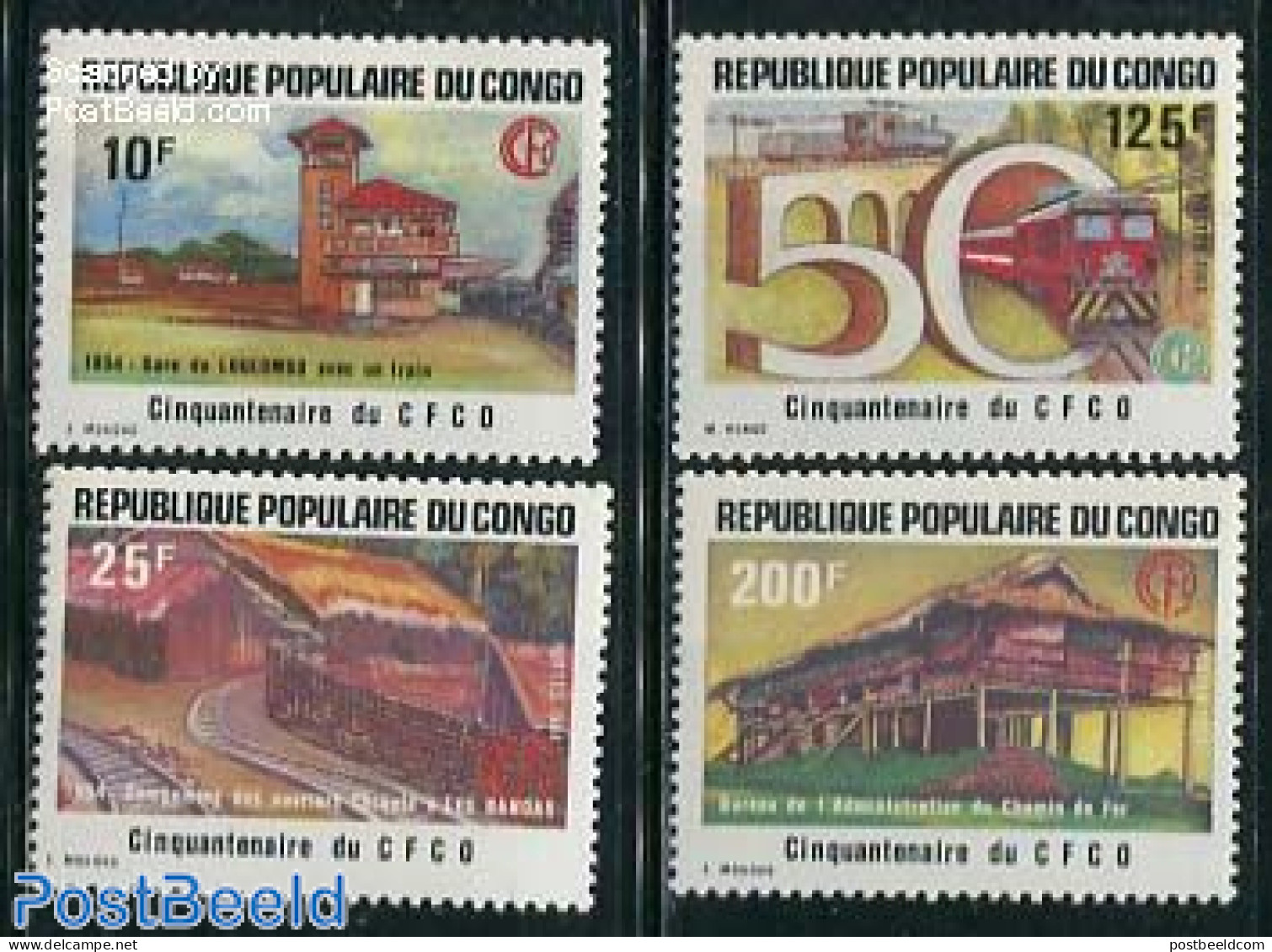 Congo Republic 1984 Congo Railways 4v, Mint NH, Transport - Railways - Trains