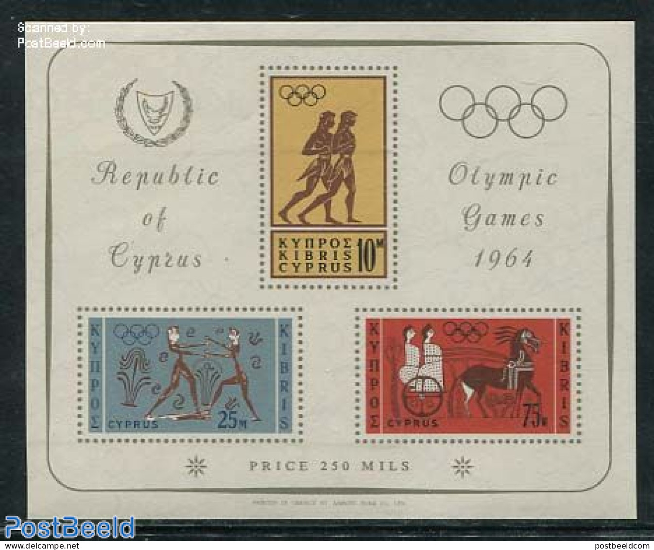 Cyprus 1964 Olympic Games Tokyo S/s, Mint NH, History - Sport - Archaeology - Olympic Games - Nuevos