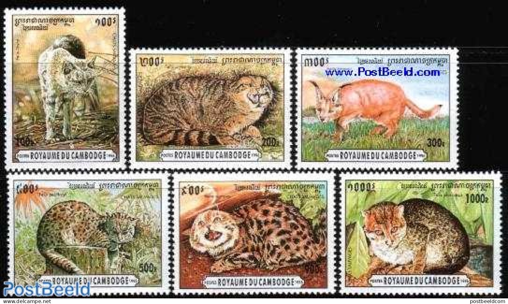 Cambodia 1996 Cats 6v, Mint NH, Nature - Cat Family - Cats - Cambodia