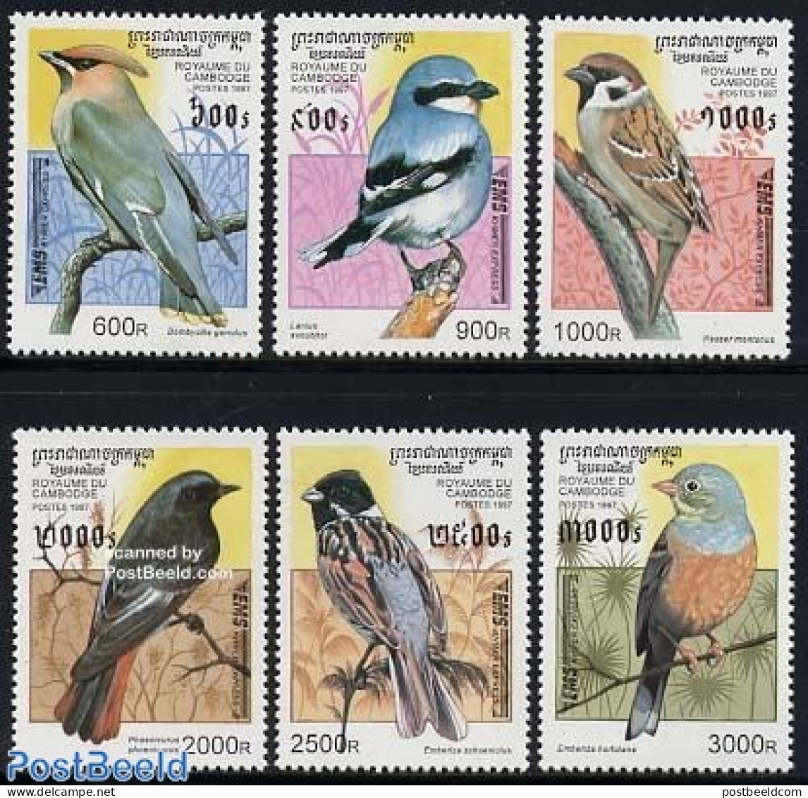 Cambodia 1997 Express Mail, Birds 6v, Mint NH, Nature - Birds - Cambodja