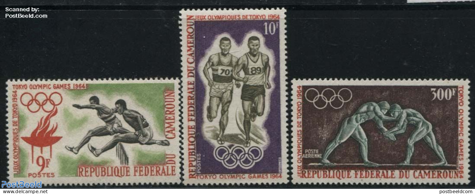 Cameroon 1964 Olympic Games Tokyo 3v, Mint NH, Sport - Athletics - Olympic Games - Athletics