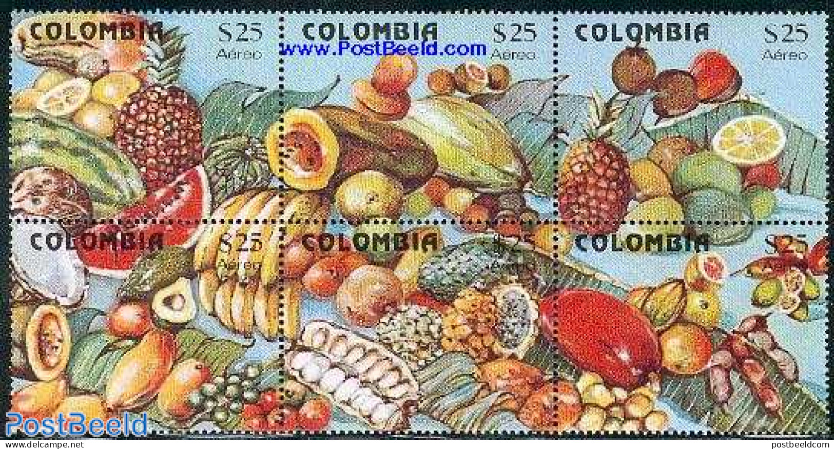 Colombia 1981 Fruits 6v [++], Mint NH, Nature - Fruit - Fruits