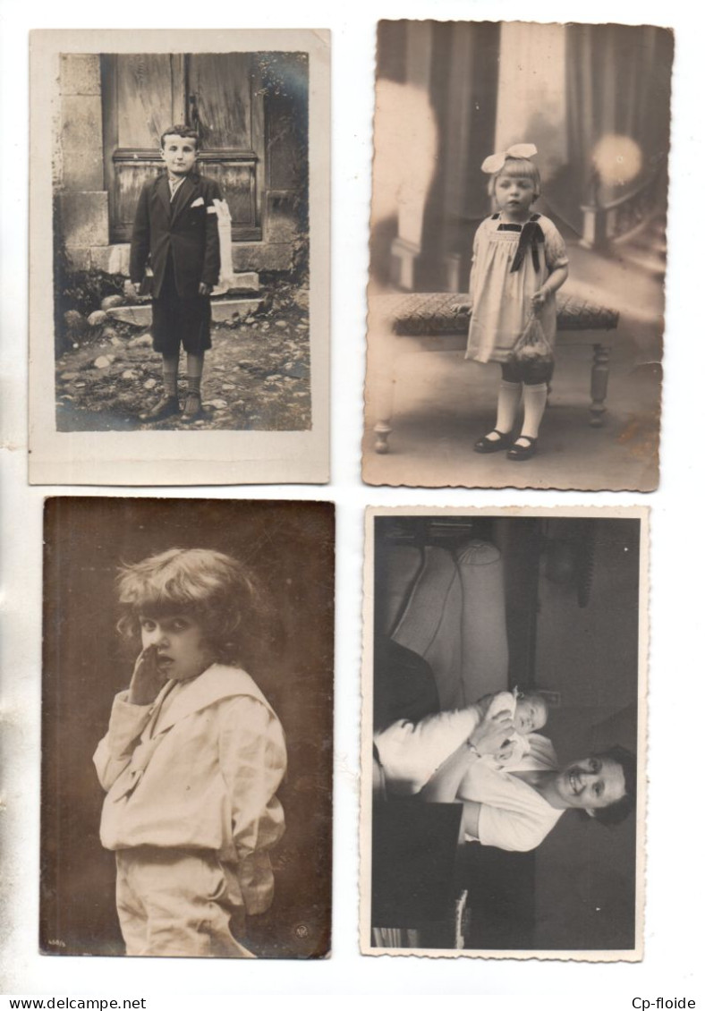 PHOTOGRAPHIE . " ENFANTS " . CARTE-PHOTO . 4 CPA - Réf. N°39026 - - Photographie