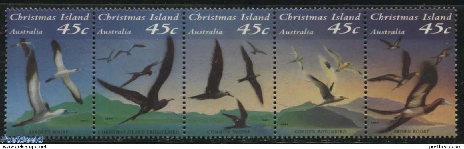 Christmas Islands 1993 Sea Birds 5v [::::], Mint NH, Nature - Birds - Christmas Island