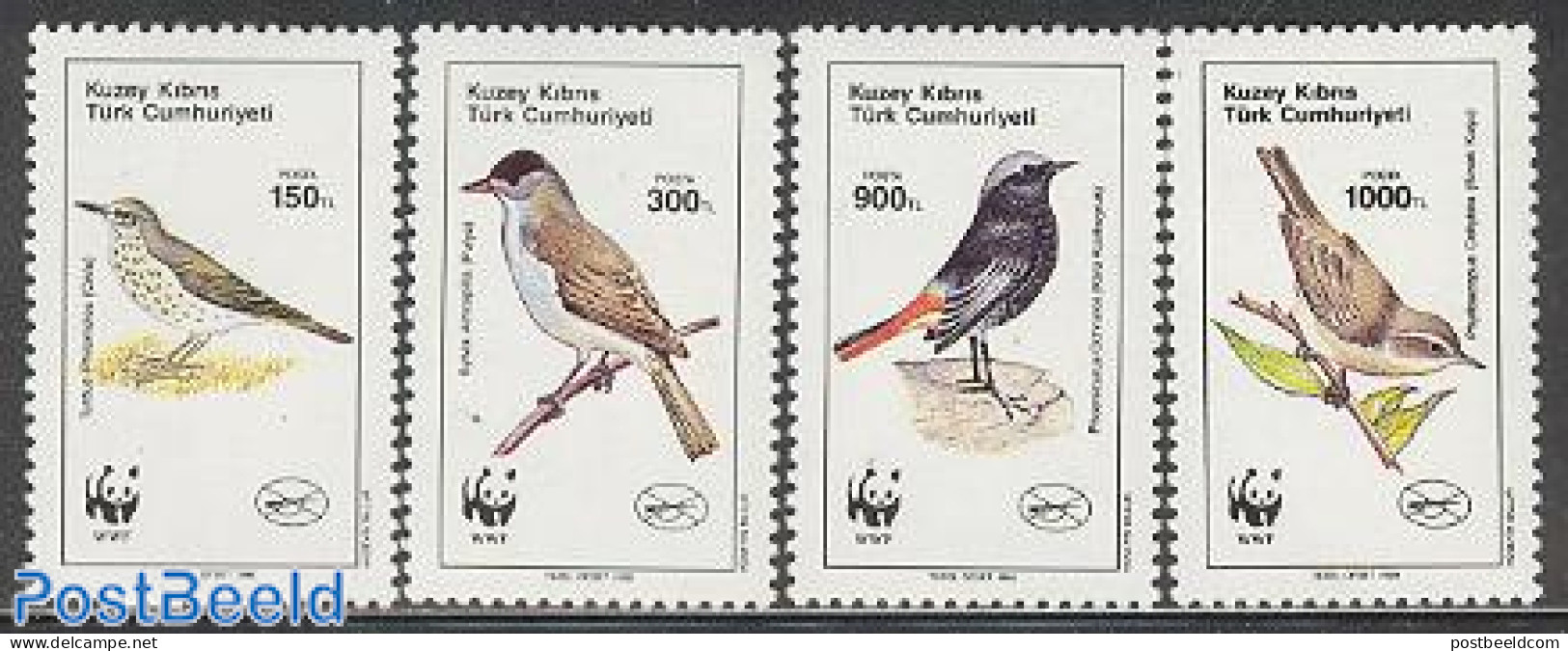 Turkish Cyprus 1990 WWF, Birds 4v, Mint NH, Nature - Birds - World Wildlife Fund (WWF) - Andere & Zonder Classificatie