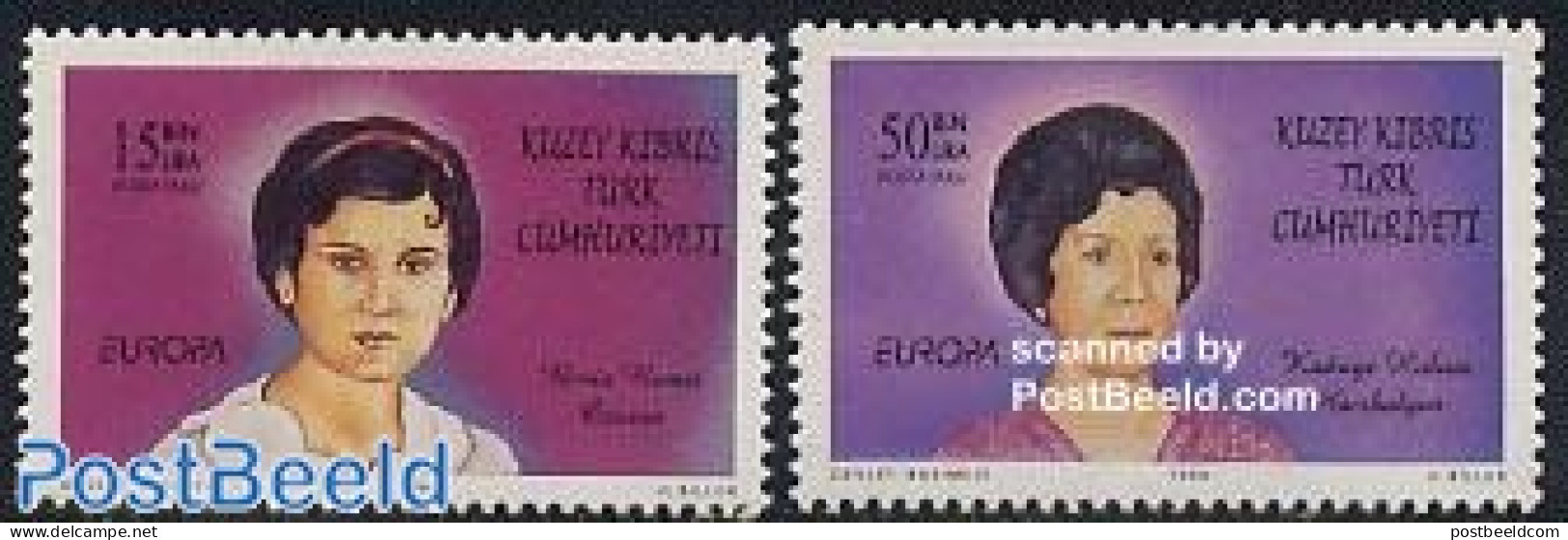 Turkish Cyprus 1996 Europa, Famous Women 2v, Mint NH, History - Europa (cept) - Newspapers & Journalism - Women - Non Classés