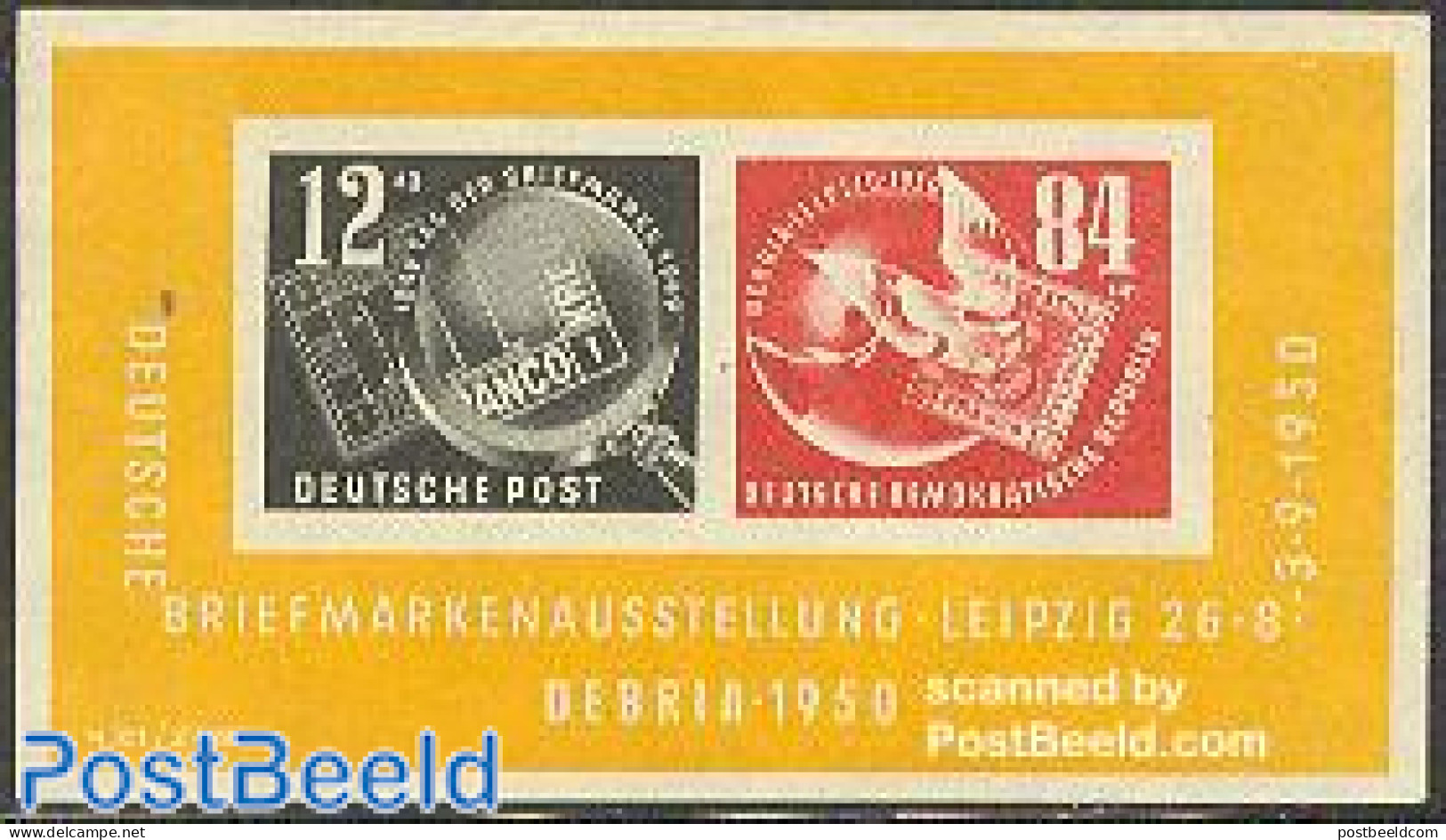 Germany, DDR 1950 Debria Stamp Expo S/s, Mint NH, Nature - Birds - Stamps On Stamps - Andere & Zonder Classificatie