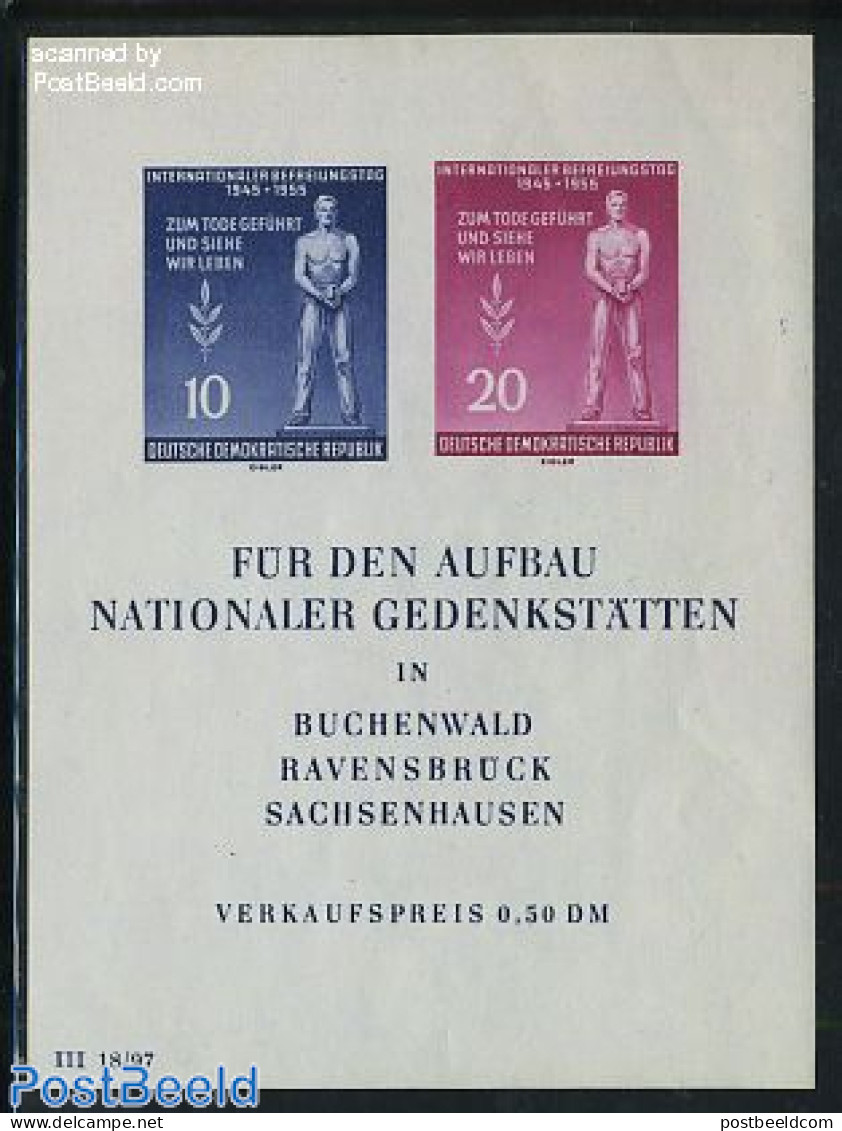 Germany, DDR 1955 National Memorials S/s, Mint NH, History - World War II - Other & Unclassified