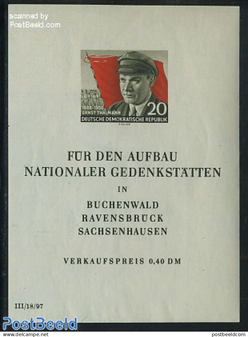 Germany, DDR 1956 E. Thalmann S/s, Mint NH - Autres & Non Classés