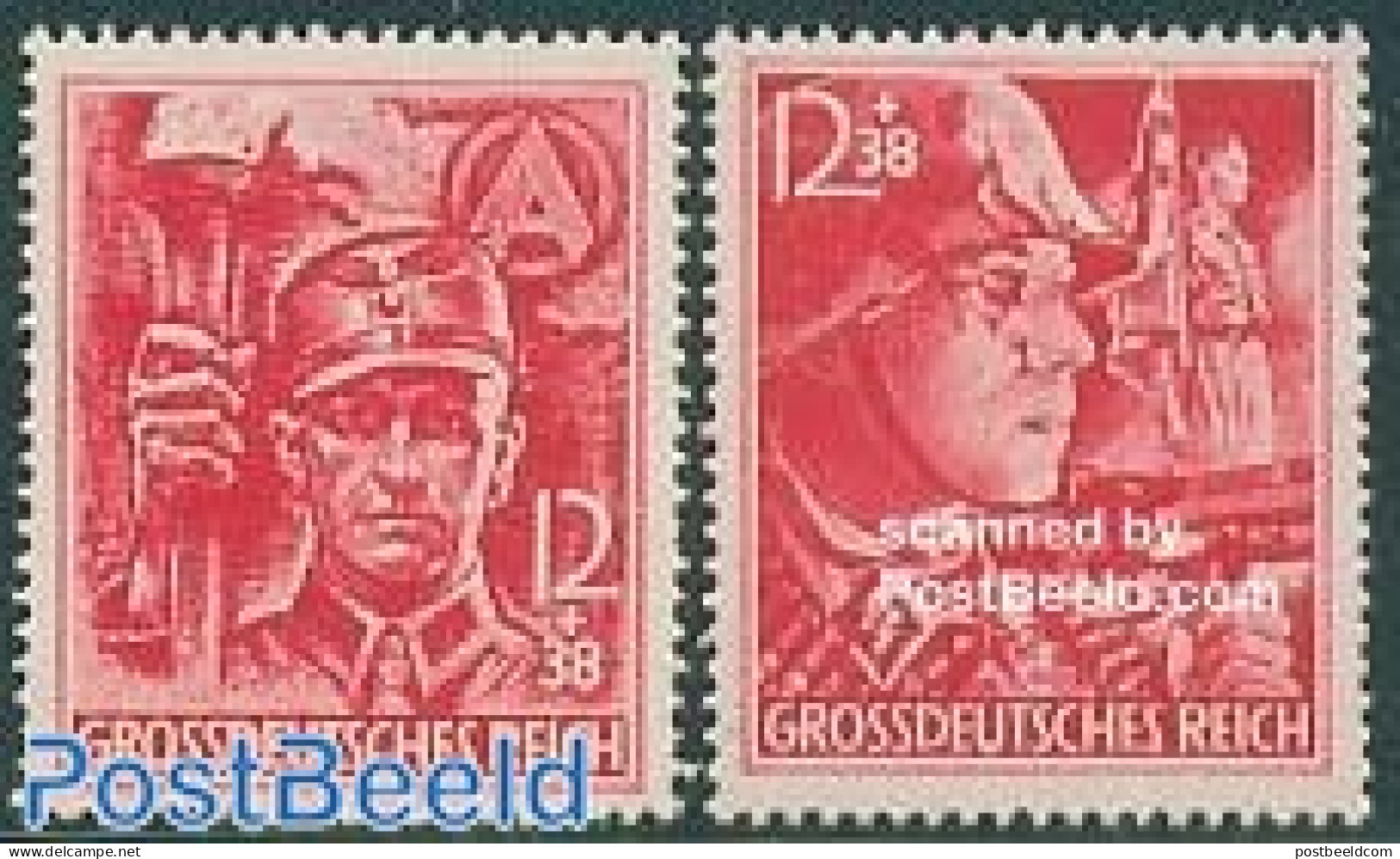 Germany, Empire 1945 SA & SS 2v, Mint NH, History - Militarism - World War II - Neufs