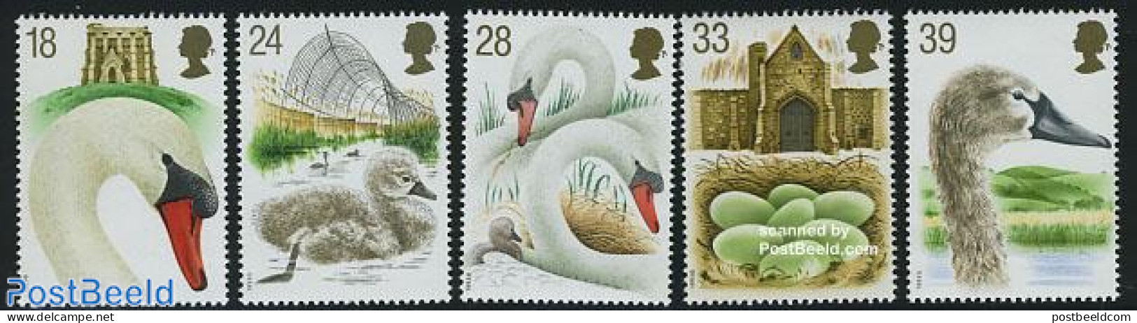 Great Britain 1993 Swans 5v, Mint NH, Nature - Birds - Swans - Autres & Non Classés