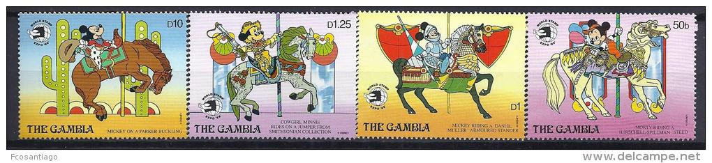 DISNEY -GAMBIA 1989  Yvert#853/56 Precio Cat&euro;8 - Disney